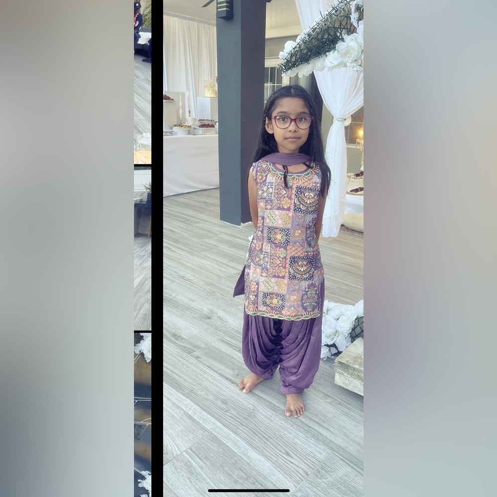 girls size selwar kamiz Colorful Sleeveless Tunic and Pants Set